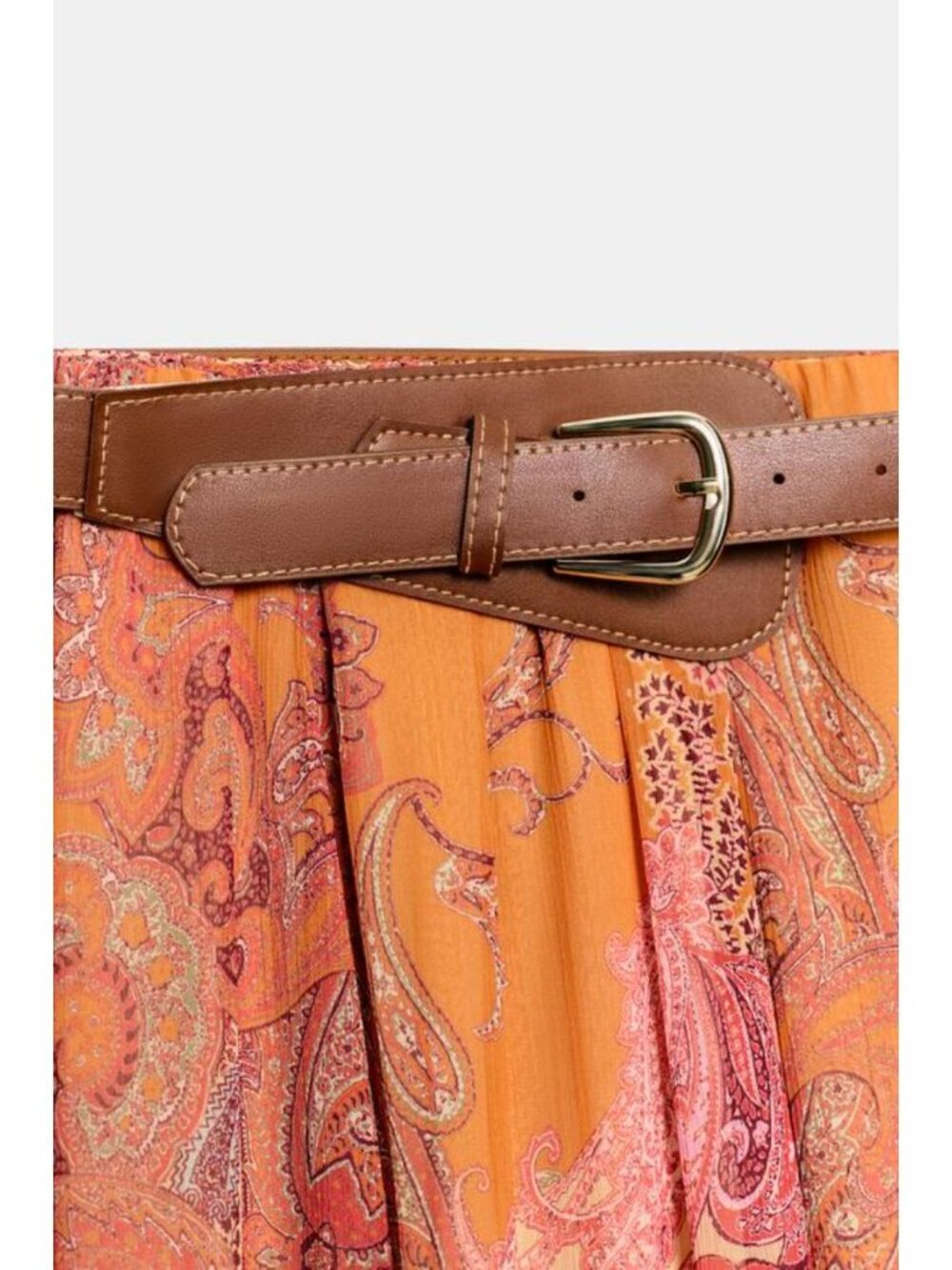 ZARA PRINTED MIDI SKIRT WITH BELT - Picture 7 of 7